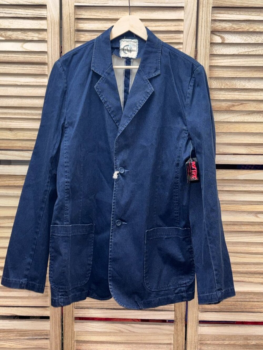 Chor Hot Topic NWT Blue Cotton Oxford Cord Blazer Jacket L